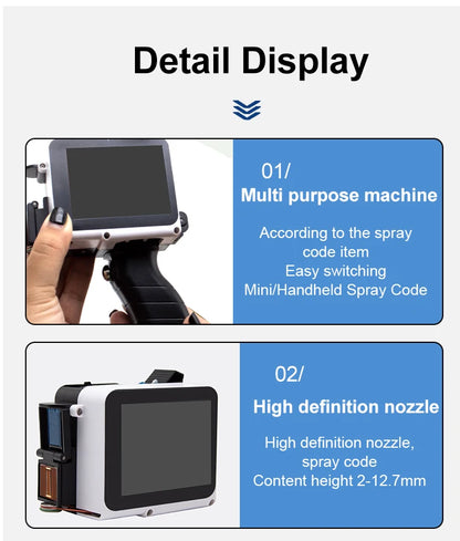 Mini Handheld Inkjet Printer QR Code Date Batch Coding