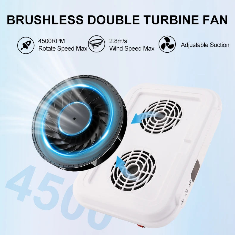 Portable Manicure Dust Collector 170W Strong Suction White