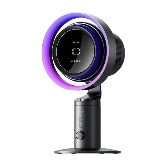 Rechargeable Turbo Oscillating Fan with 100 Speeds and HEPA Filter