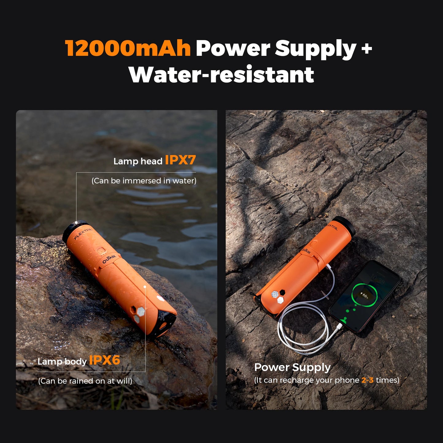 Telescopic Lantern with 12000mAh Rechargeable Battery