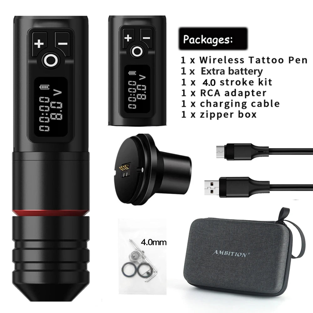 Cordless Tattoo Machine Kit Powerful Motor