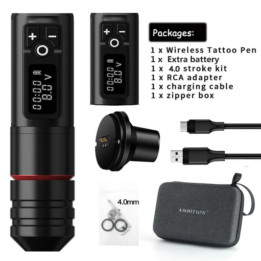 Cordless Tattoo Machine Kit Powerful Motor