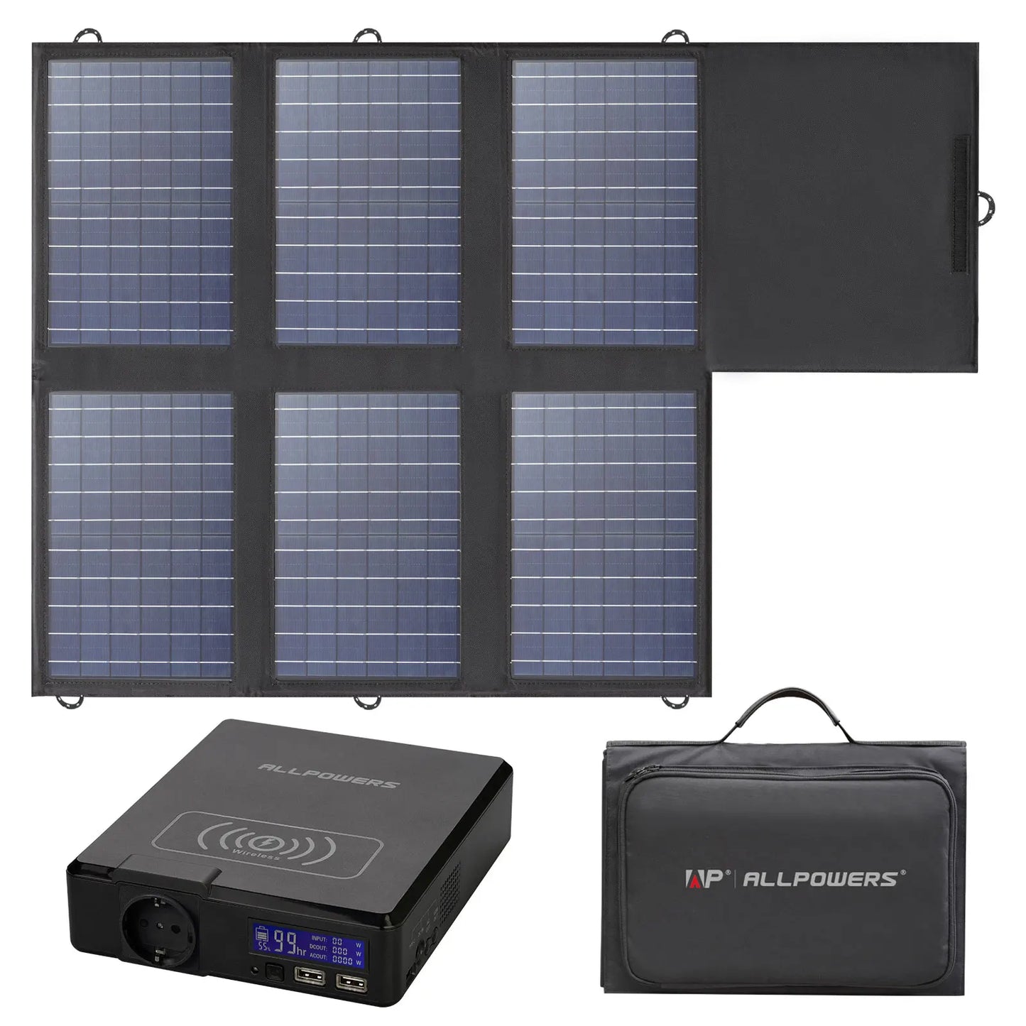 41600mAh 200W Portable Solar Powerstation with 60W Panel