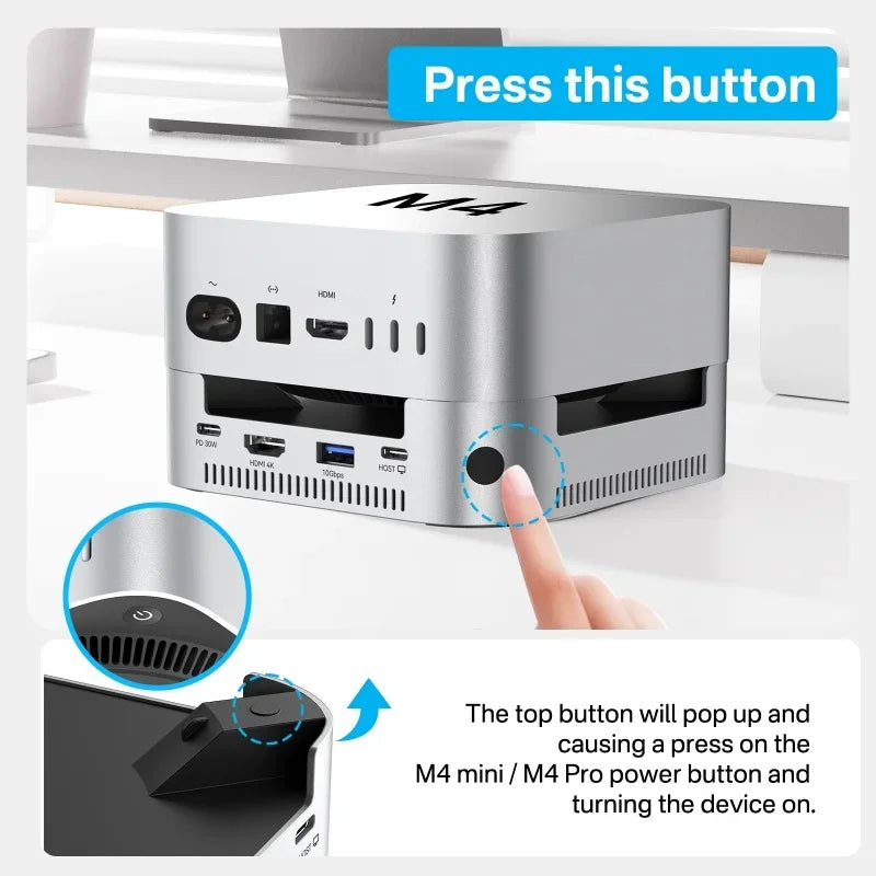 Dual-Bay M.2 NVMe SSD Dock with 4K HDMI