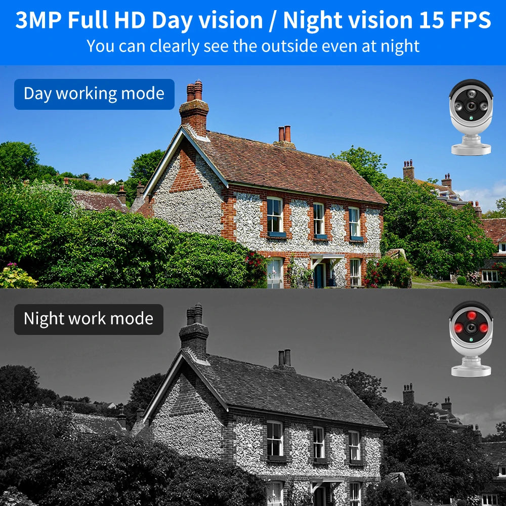 10 Channel Outdoor WiFi CCTV System Two Cameras with 3TB