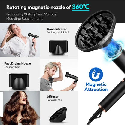Professional 5 in 1 Hair Dryer Brushless Ionic Styler 1800W
