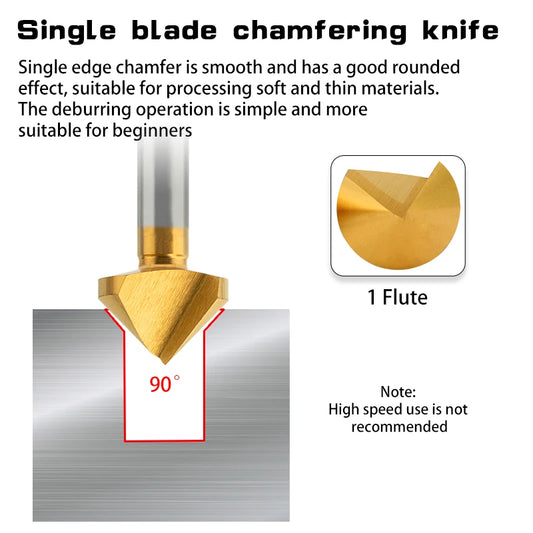 5pc 3 Flute Countersink Drill Bit Set 40mm