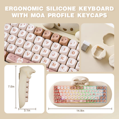 Compact Ergonomic Mechanical Keyboard 65% Wireless RGB