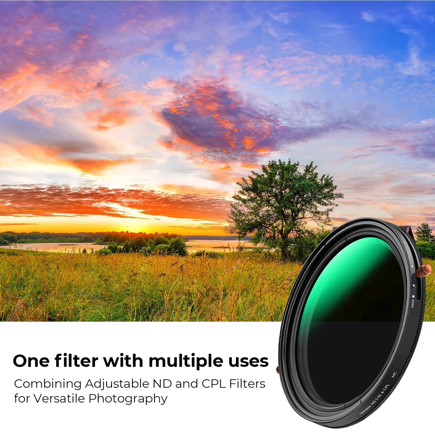 67mm Variable ND2-ND32 CPL 2in1 Camera Lens Filter
