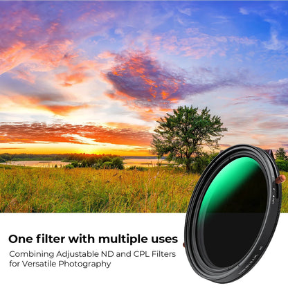 67mm Variable ND2-ND32 CPL 2in1 Camera Lens Filter