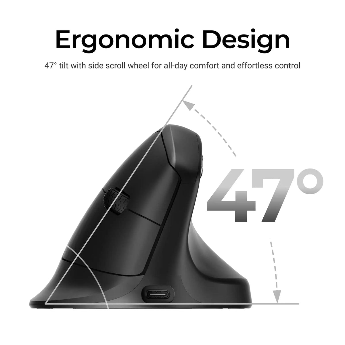 Rechargeable Ergonomic Wireless Mouse with 8K Polling Rate