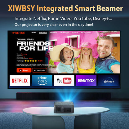 Portable Android 12 Projector with Stand and Auto Focus