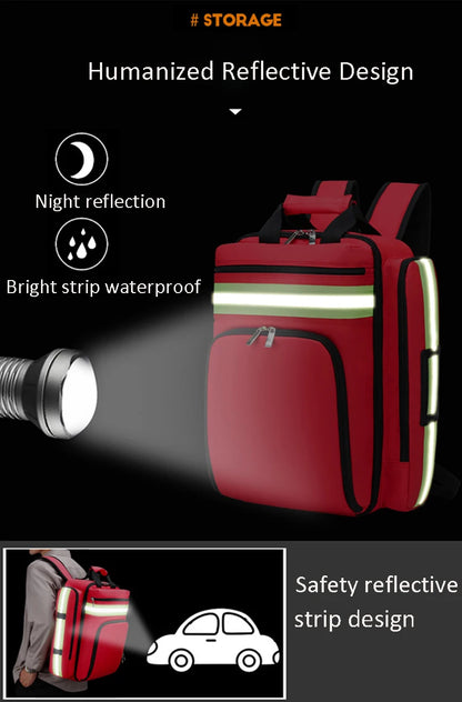 Heavy Duty Red Disaster Relief First Aid Storage Bag