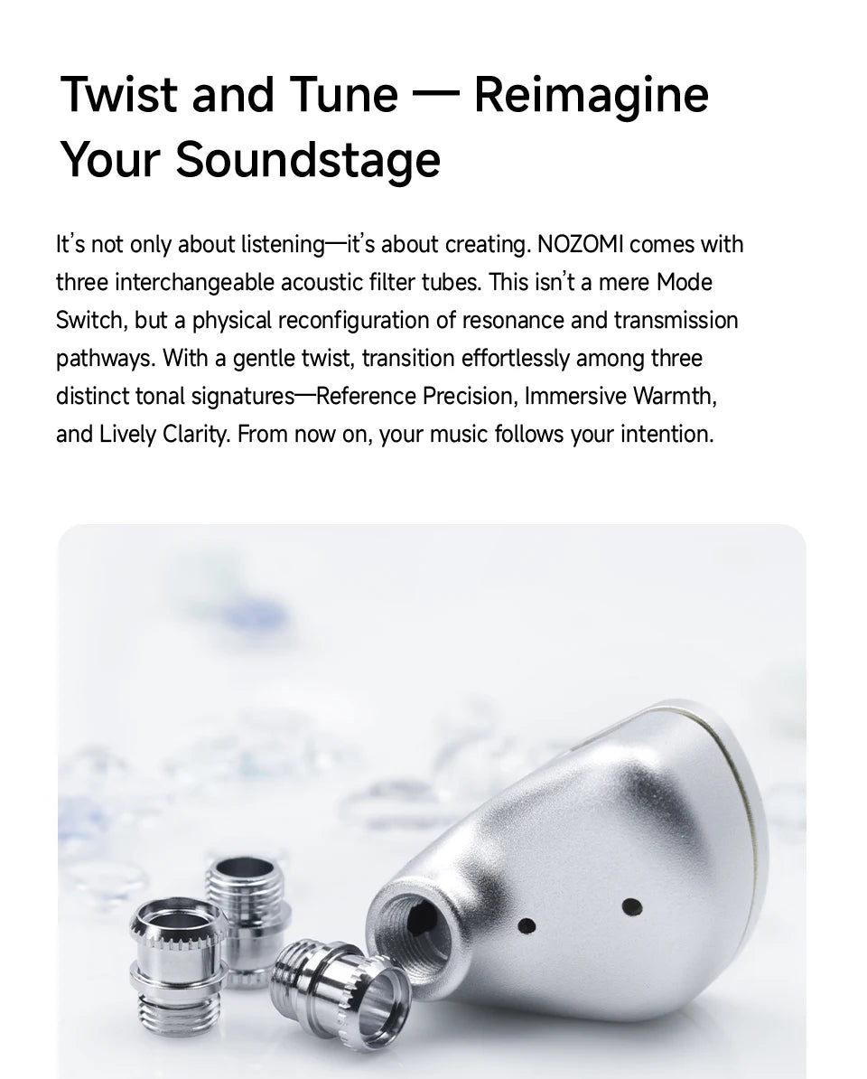 Portable Silver HiFi Earbuds Interchangeable Panels