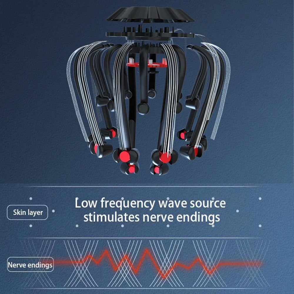 Wireless 5-Mode Electric Scalp Massager with Red Light
