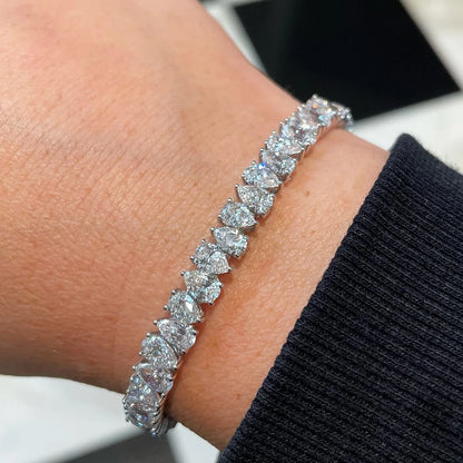 S925 Silver Waterdrop Moissanite Bracelet 15cm