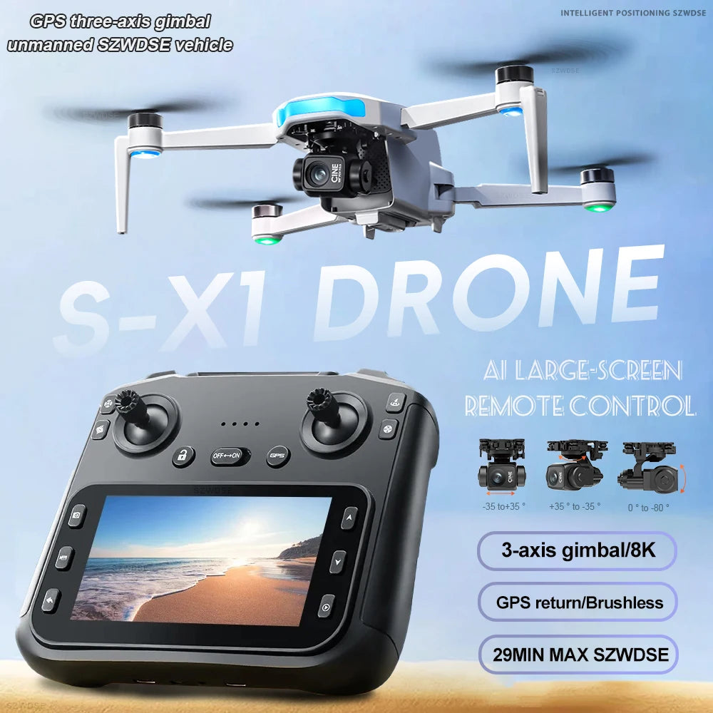 White 4K GPS Drone with 3-Axis Gimbal and Camera