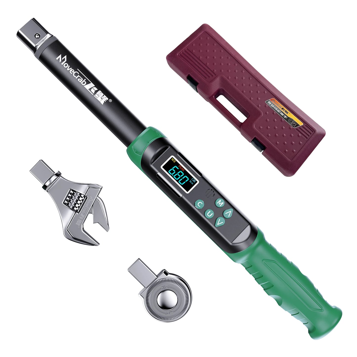 Precision Adjustable Torque Wrench with Interchangeable Heads