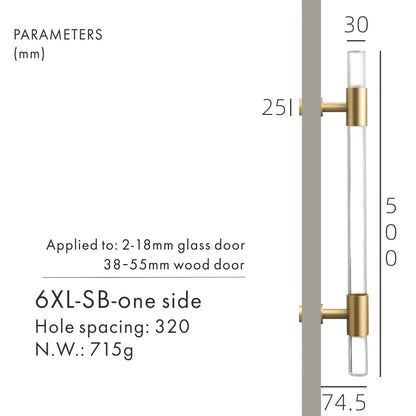 Matt Gold Brass Door Handle Double Door Pull Handle P2-SB-6XL