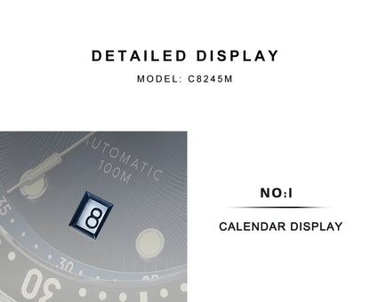 Luxury Automatic Watch Ceramic Bezel Waterproof Blue