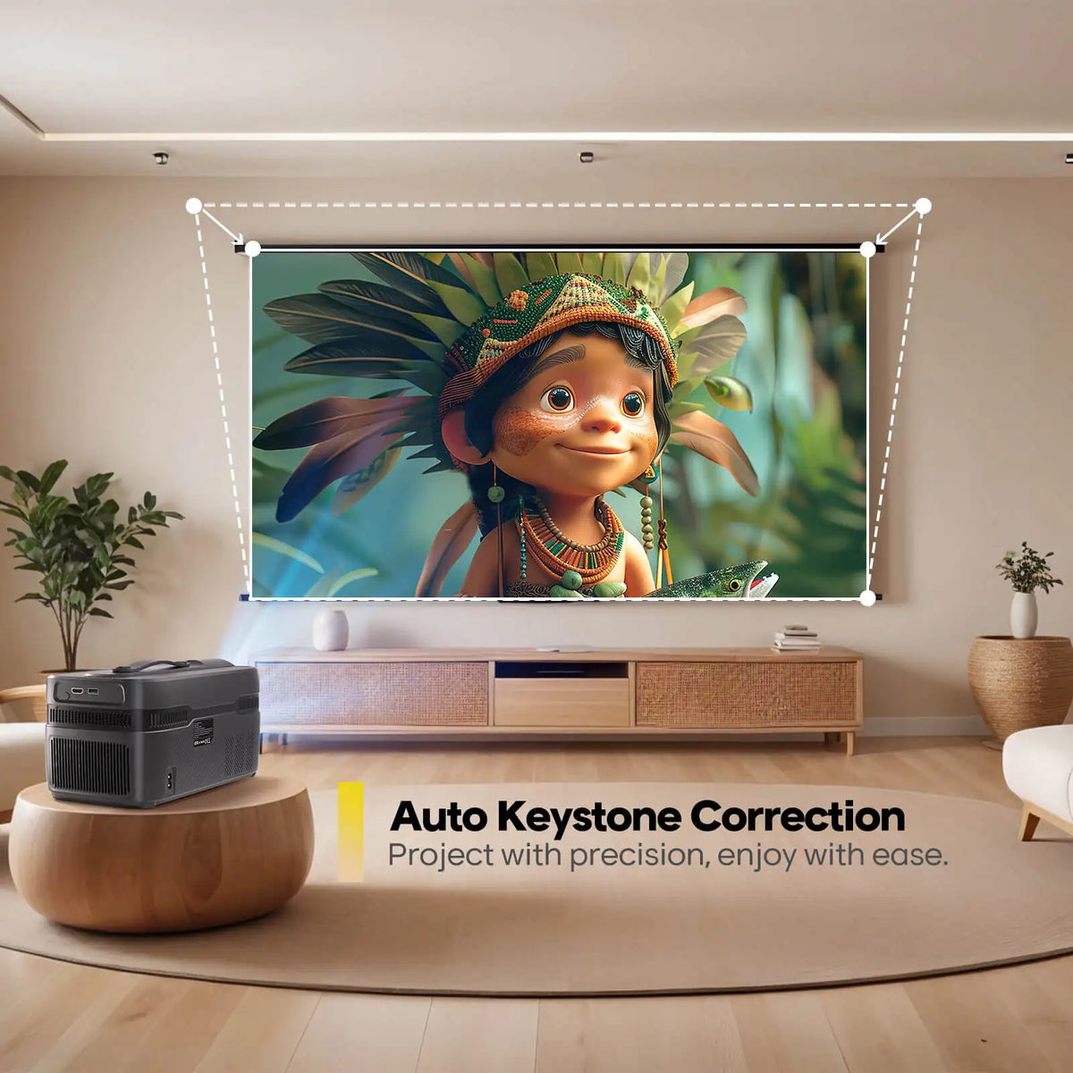 1080P Ultra Short Throw Projector 900 ANSI Auto Focus