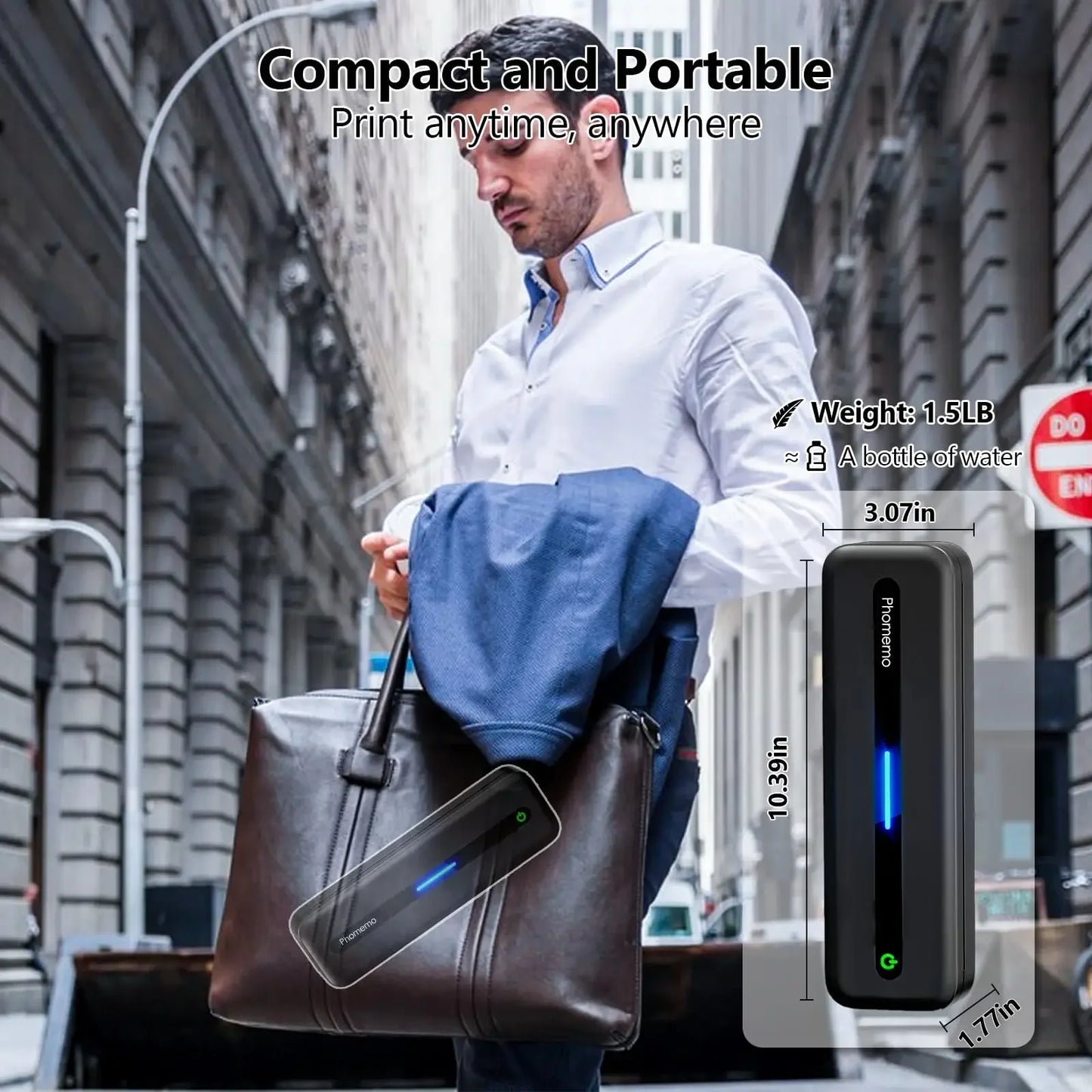 White Portable Inkless A4 Thermal Printer for Documents and Photos