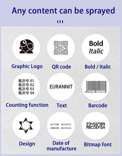 25.4mm Mini Handheld Inkjet Printer for QR and Barcodes