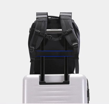 Black Large LED Motorcycle Travel Backpack with Hard Shell
