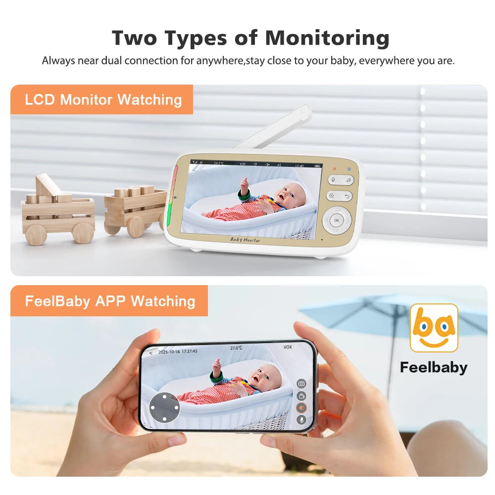 5-Inch Wireless Baby Monitor with Pan Tilt 3X Zoom