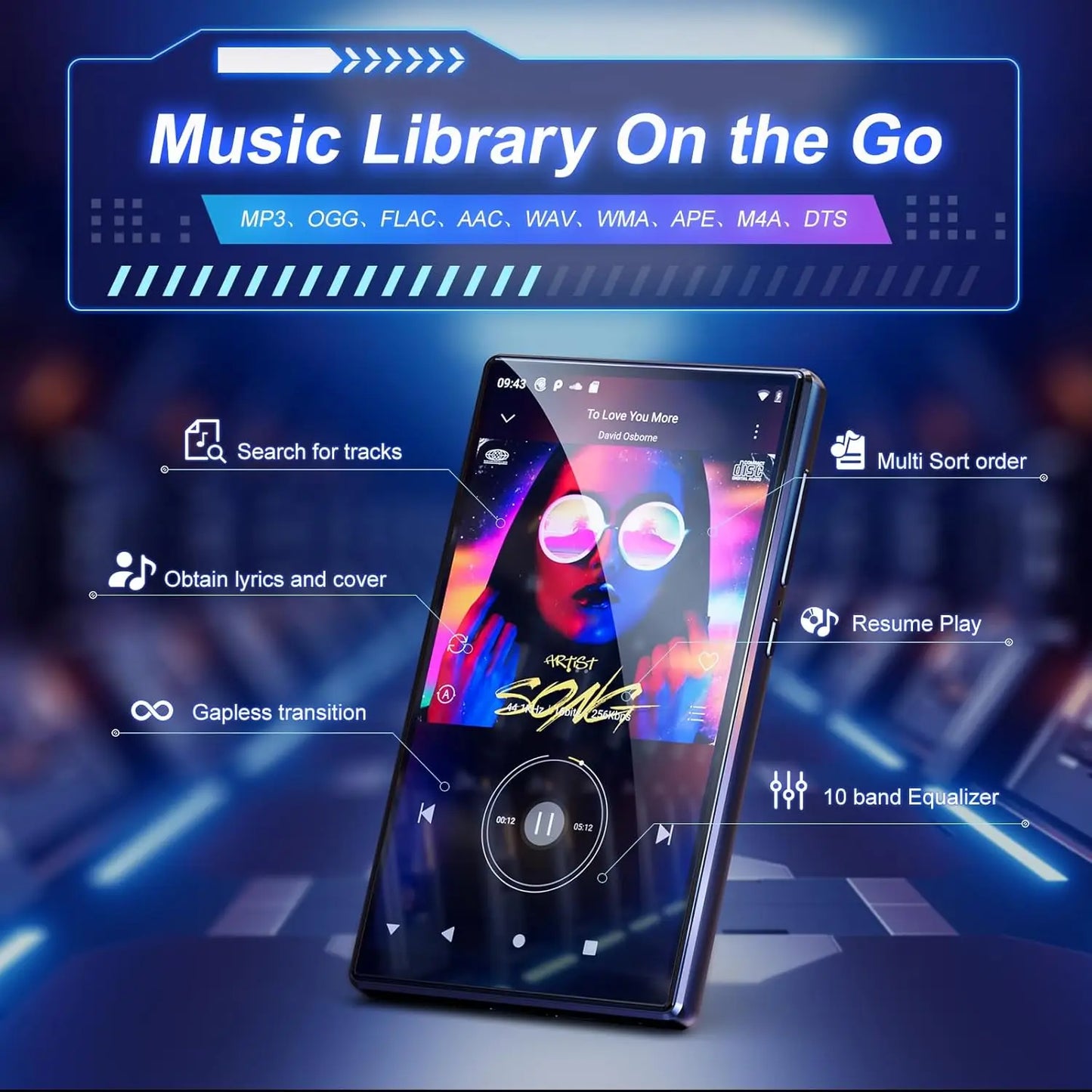 5 Inch Touchscreen Music Player 160GB WiFi Bluetooth