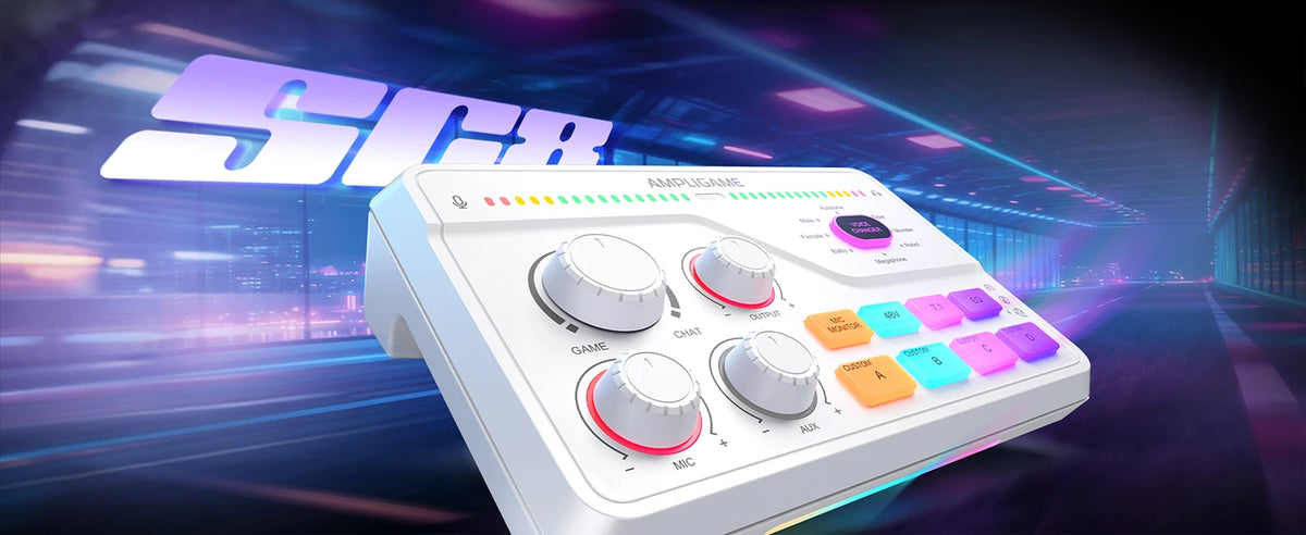 RGB Audio Mixer with Voice Changer for Gaming and Streaming