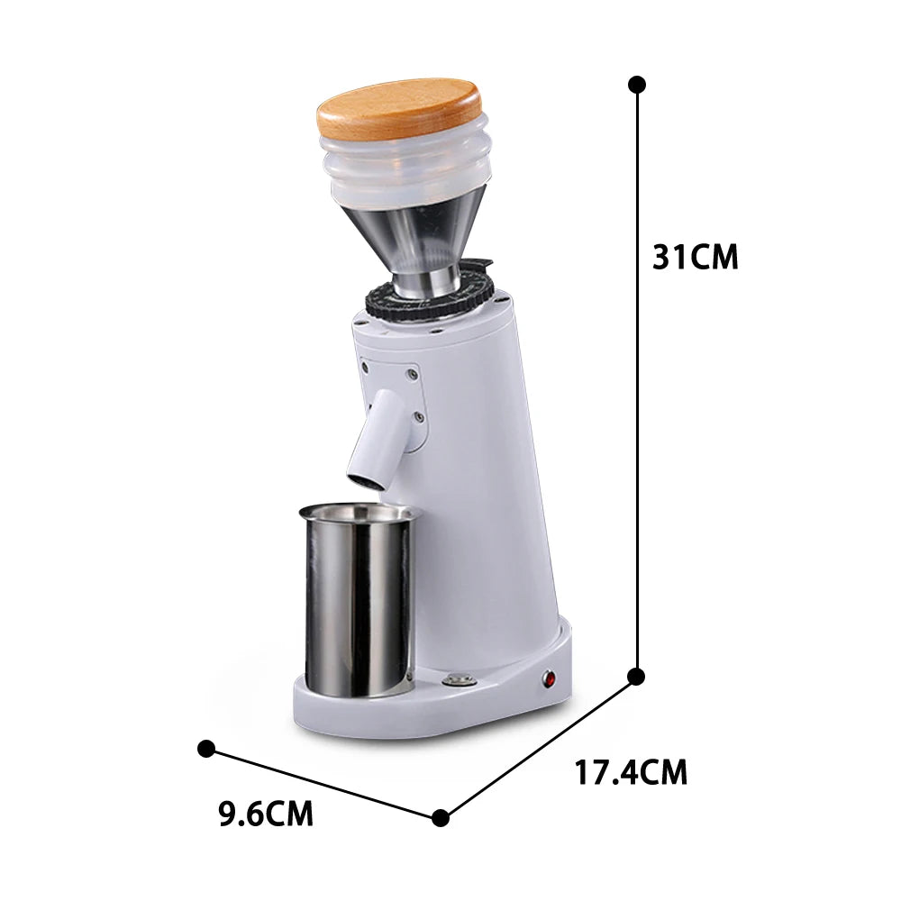 White Cylindrical SS Burr Coffee Grinder 40mm