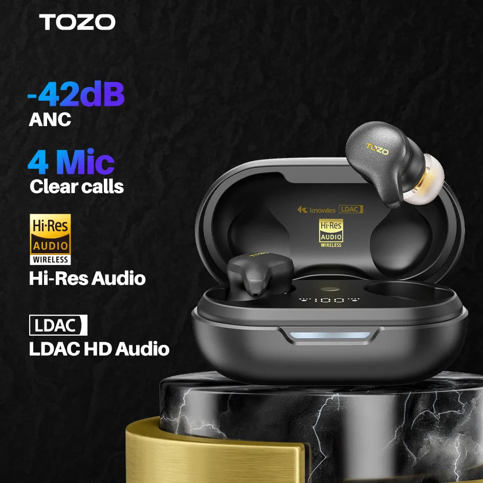 Wireless Bluetooth Earbuds with Hi-Res Sound and ANC