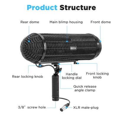 Professional Blimp Windshield and Suspension Kit for Shotgun Microphones