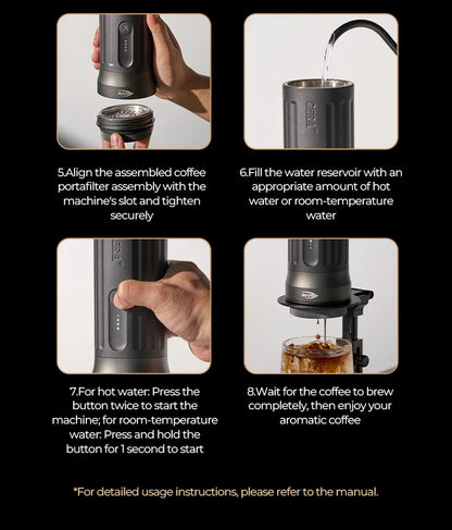 Cordless Espresso Maker for Travel Camping and Home Use