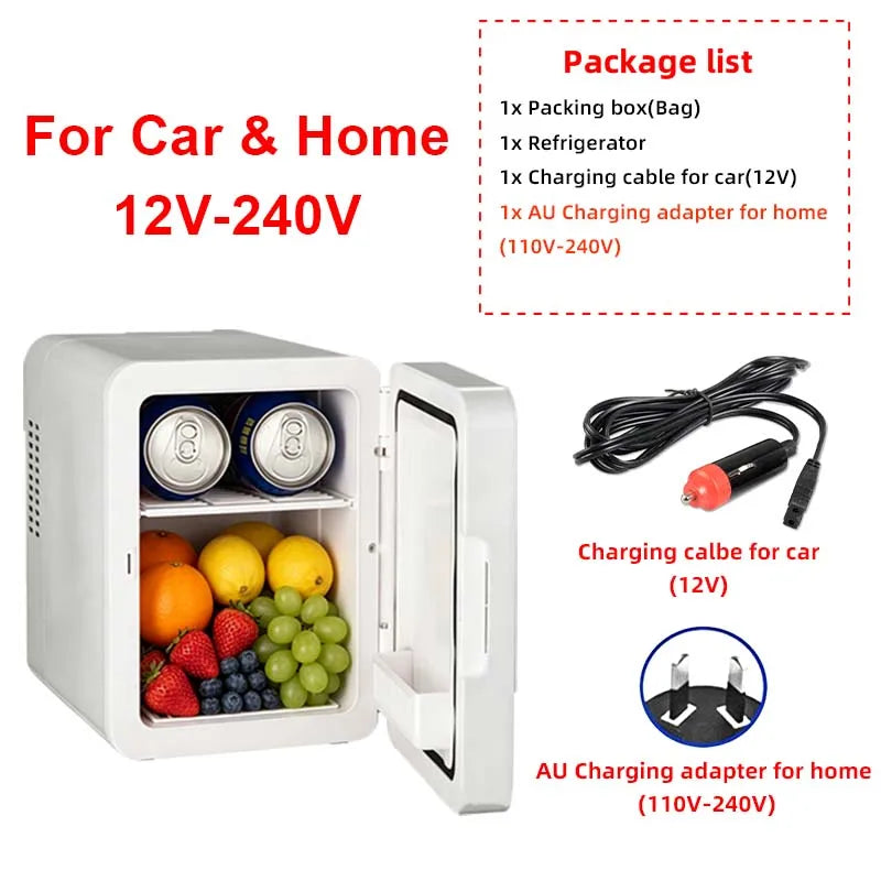 4L Mini Car Fridge Freezer for Car and Home Use