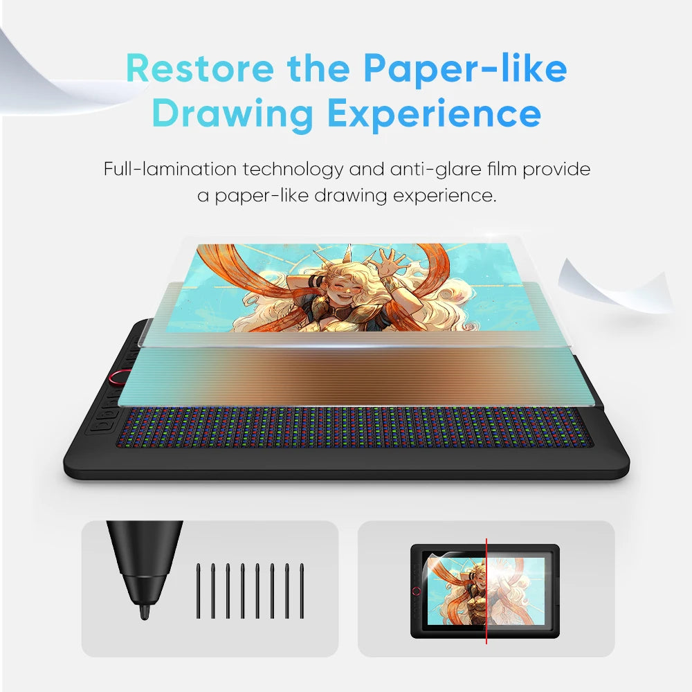 13.3 Inch Graphic Drawing Tablet with Pen and Roller Wheel