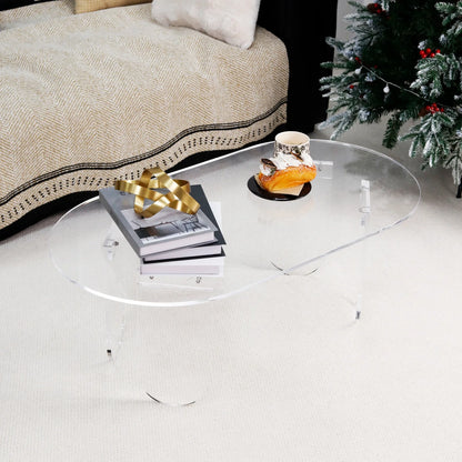 Clear Acrylic Coffee Table Shatterproof Modern Accent Table