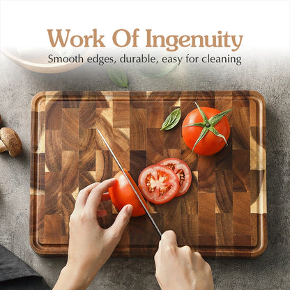 Heavy Duty Acacia Wooden Chopping Board with Juice Groove
