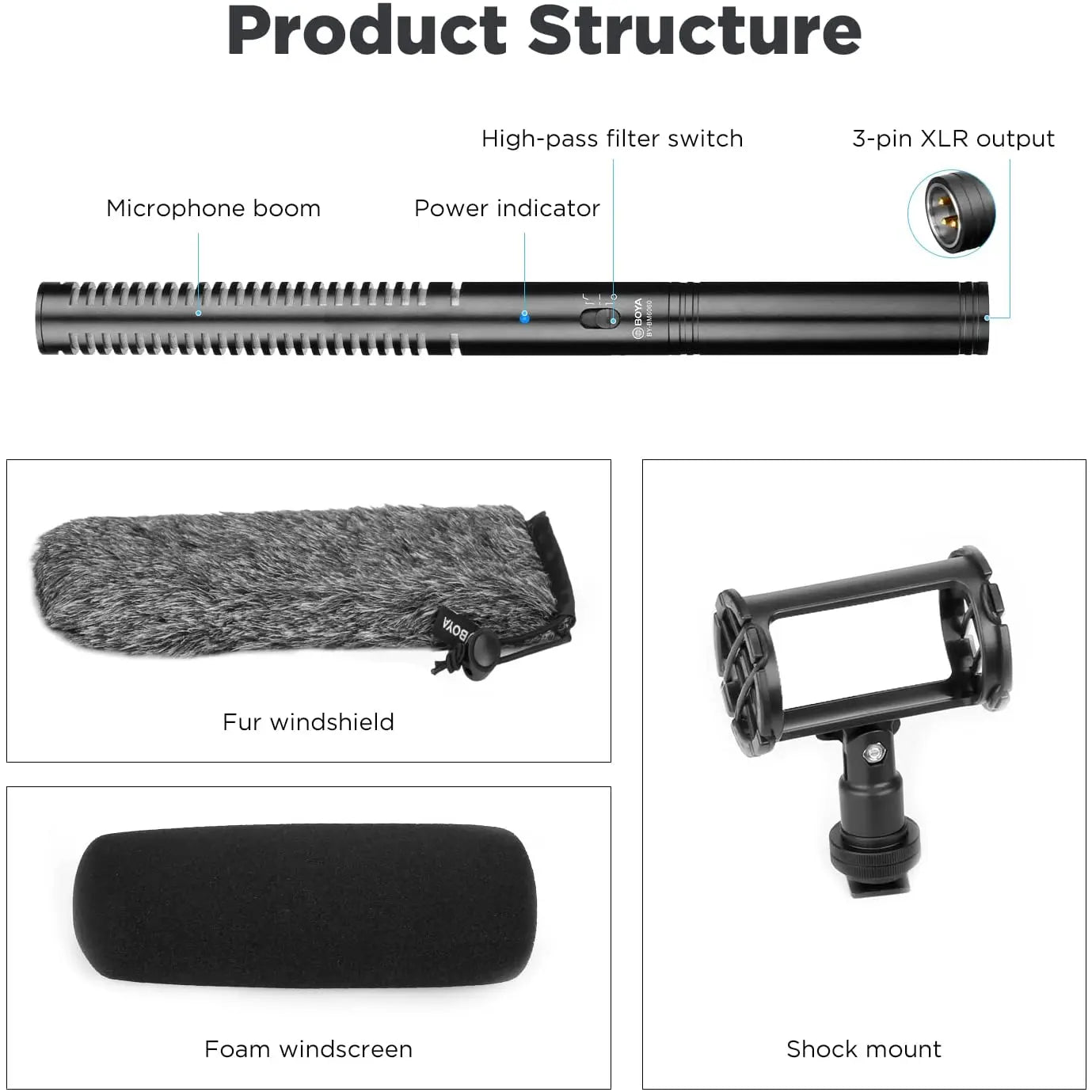 Super Cardioid Shotgun Condenser Microphone for DSLR Video