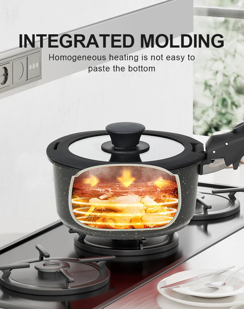 17 Piece Non Stick Cookware Set Removable Handle