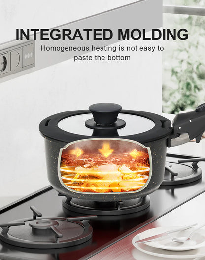 17 Piece Non Stick Cookware Set Removable Handle