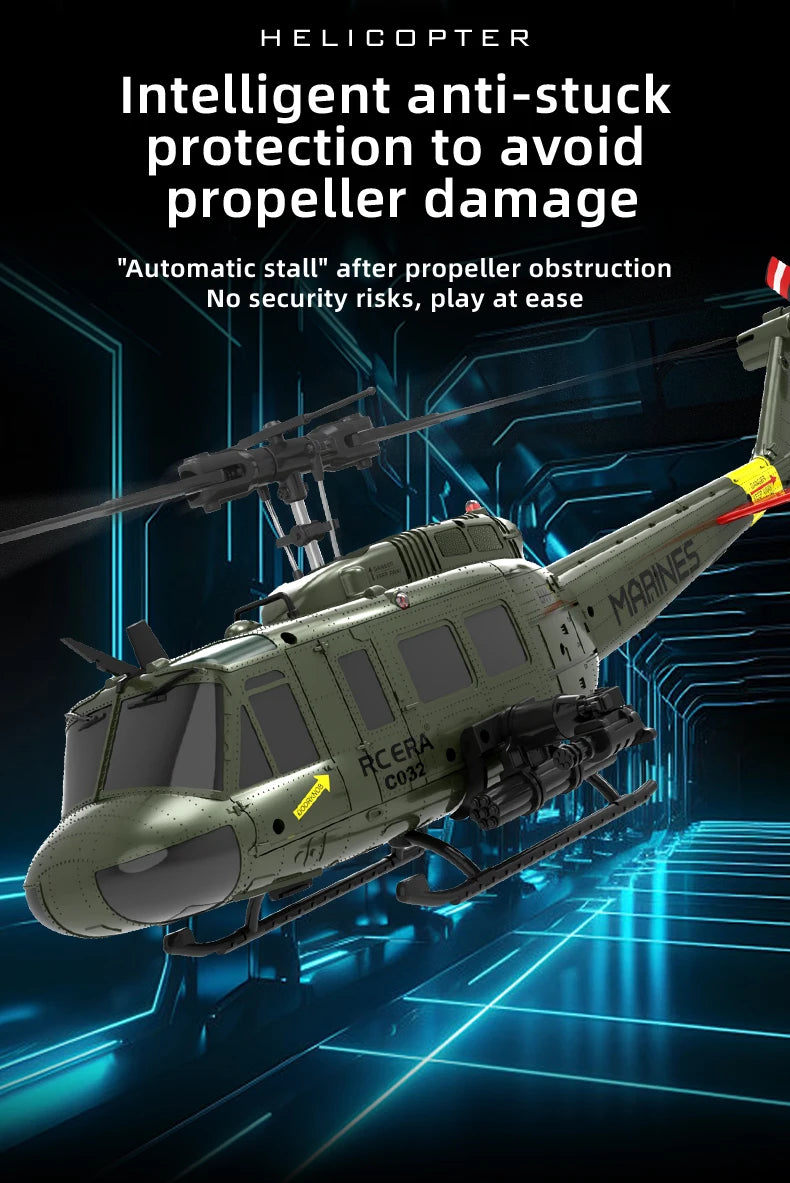 Green RC Helicopter Brushless Motor One Key 3D Flip