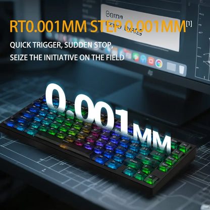 White Compact 8K RGB Mechanical Keyboard with Magnetic Switch Precision