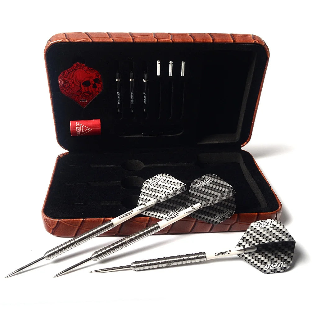 24g Silver Tungsten Steel Tip Darts Set for Tournaments