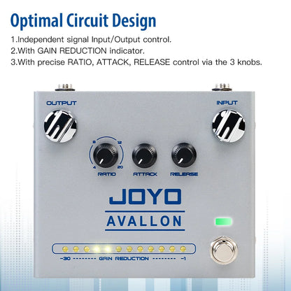 Guitar Compressor Pedal with Ratio Attack Release Controls