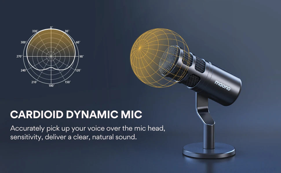Broadcast-Quality Dynamic Mic XLR Gaming Studio Use
