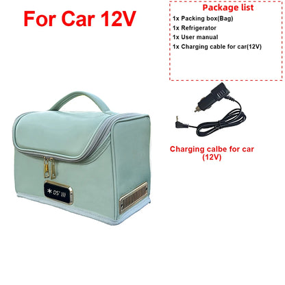 Portable 12V Mini Car Fridge with Cooling and Heating Function