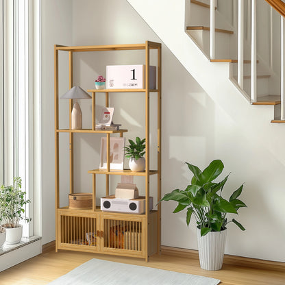 Bamboo Storage Rack with Multi-Level Shelves for Home