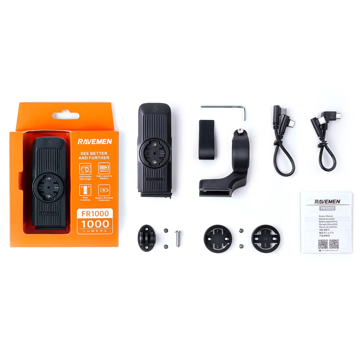 Rechargeable Bike Headlight with GPS Mount Integrated Design